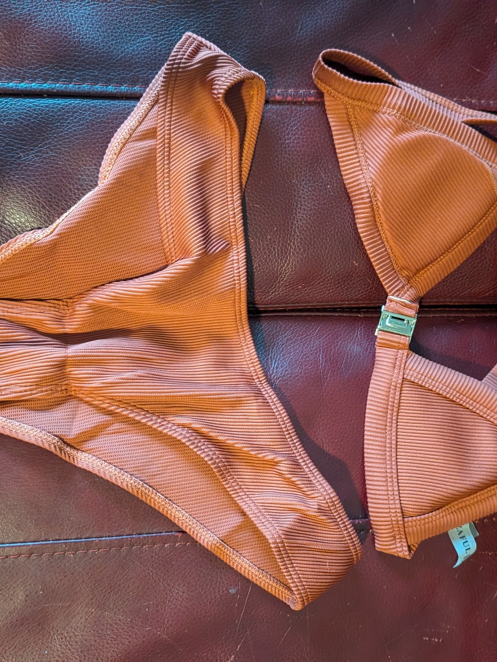 Ribbed Tan Women's Bikini Set